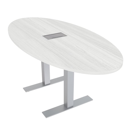 Skutchi Designs 33.5 in W, 69.5 in L, 29 in H, Engineered Wood Top, White HAR-OVL-34x70-T-ELEC-WHCYPRESS